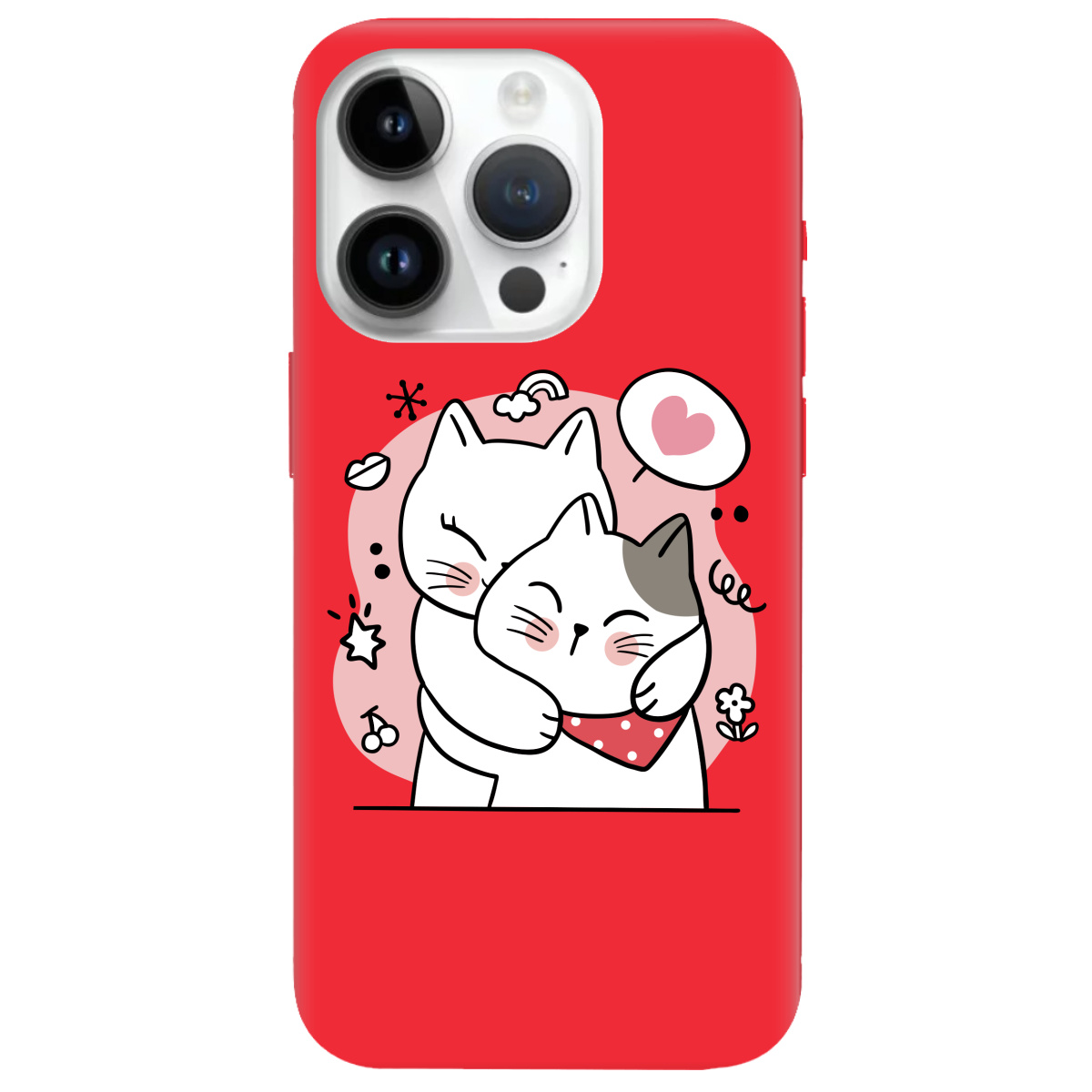 Чехол для Apple iPhone 14 Pro ярко-красный матовый soft touch Embrace - фото 1