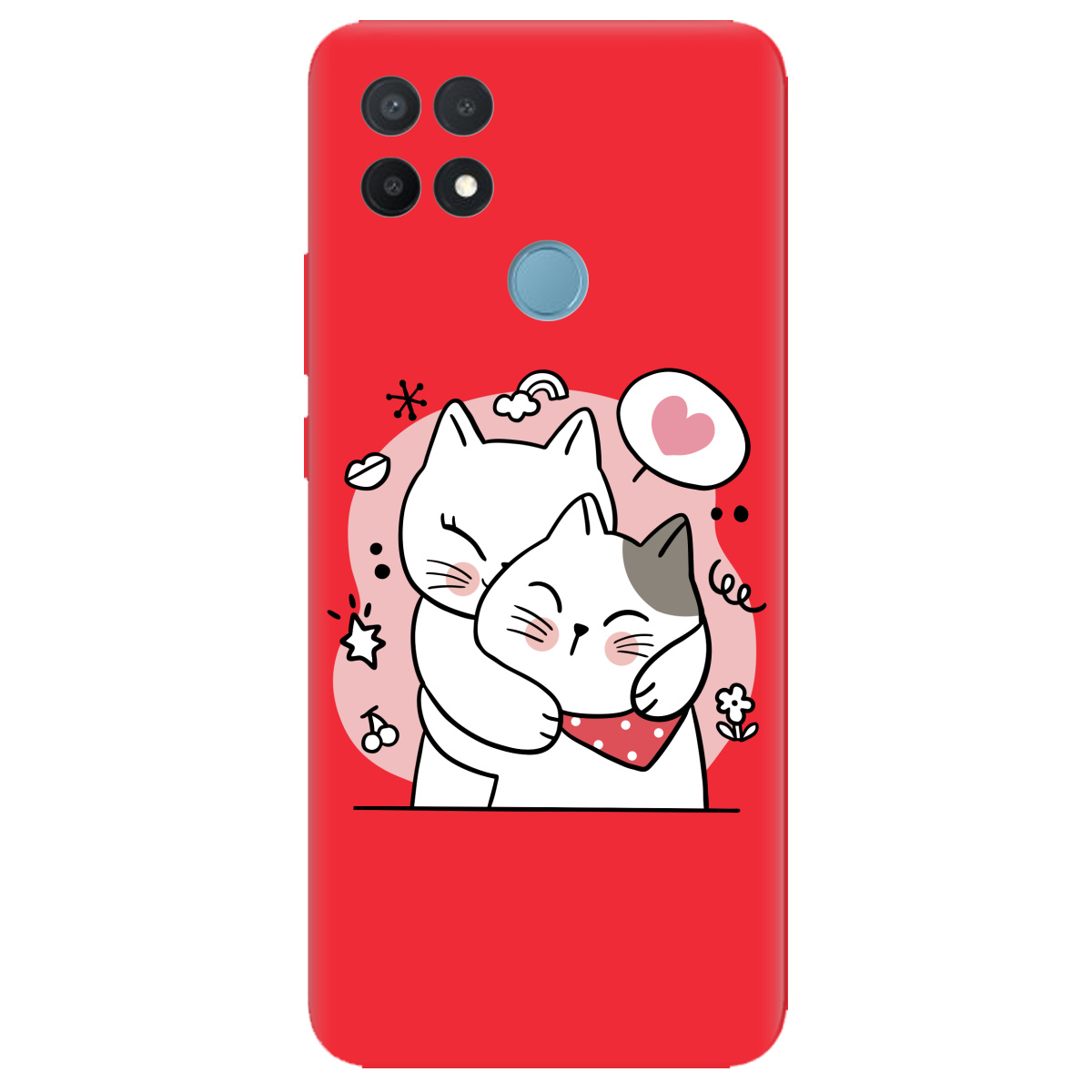 Чехол для Oppo A15s/ A15 ярко-красный матовый soft touch Embrace - фото 1