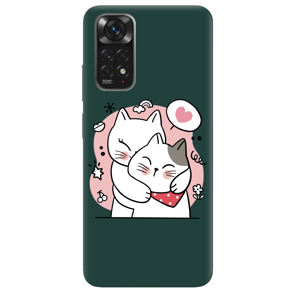 Чехол для Xiaomi Redmi Note 11s темно-зеленый матовый soft touch Embrace - фото 1