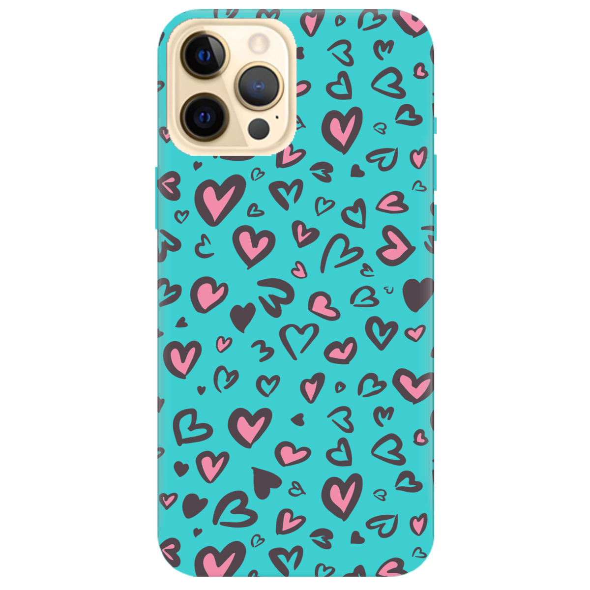 Чехол для Apple iPhone 12 Pro бирюзовый матовый soft touch Leopard in love - фото 1