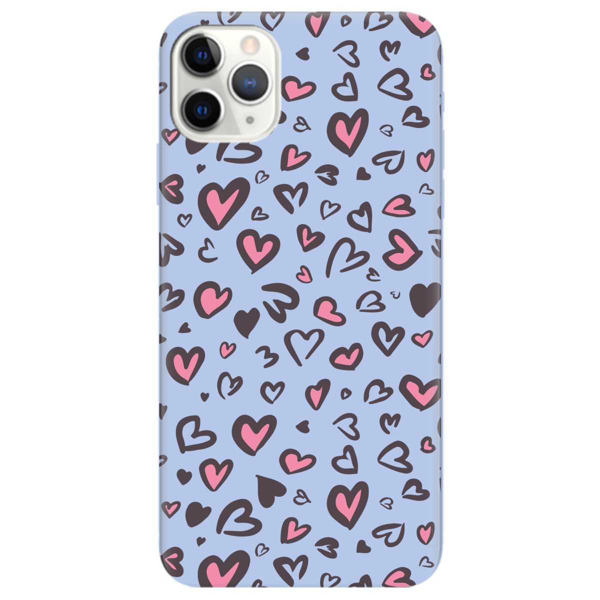 Чехол для Apple iPhone 11 Pro Max нежно-голубой матовый soft touch Leopard in love - фото 1