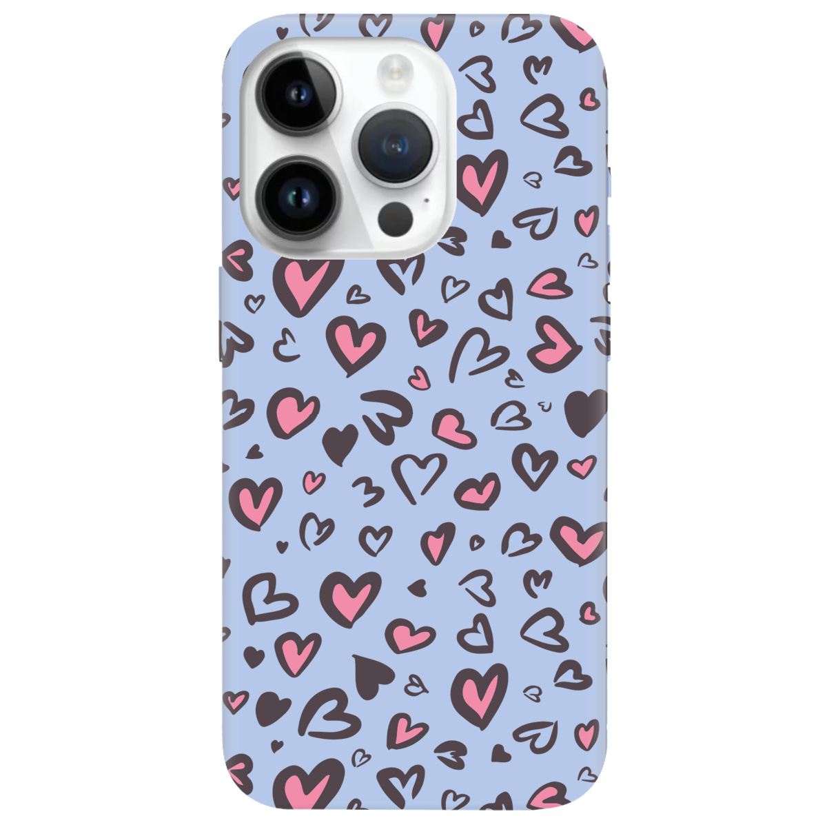 Чехол для Apple iPhone 14 Pro нежно-голубой матовый soft touch Leopard in love - фото 1