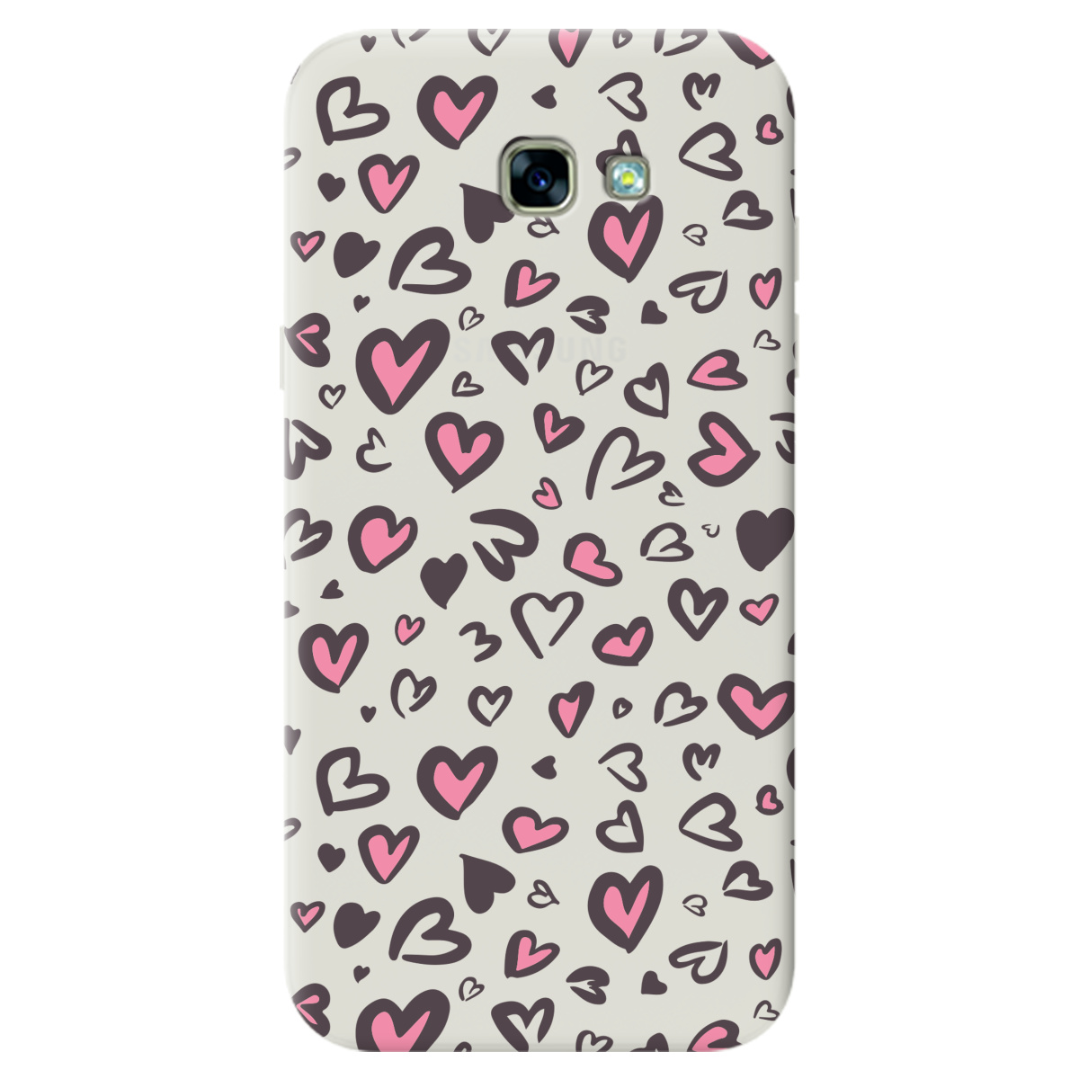 Чехол для Samsung Galaxy A3 2017 полупрозрачный матовый soft touch Leopard in love - фото 1