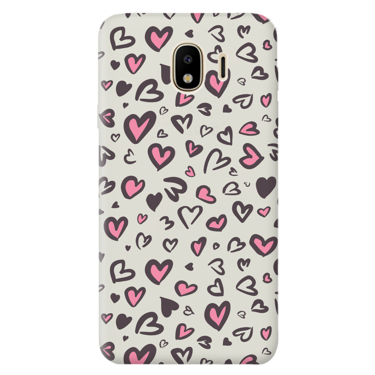 Чехол для Samsung Galaxy J4 2018 полупрозрачный матовый soft touch Leopard in love - фото 1