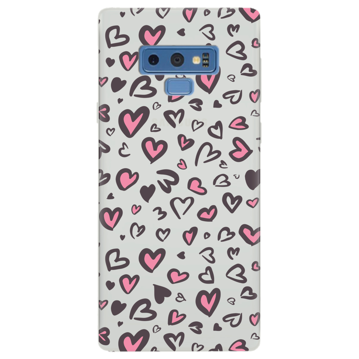 Чехол для Samsung Galaxy Note 9 полупрозрачный матовый soft touch Leopard in love - фото 1