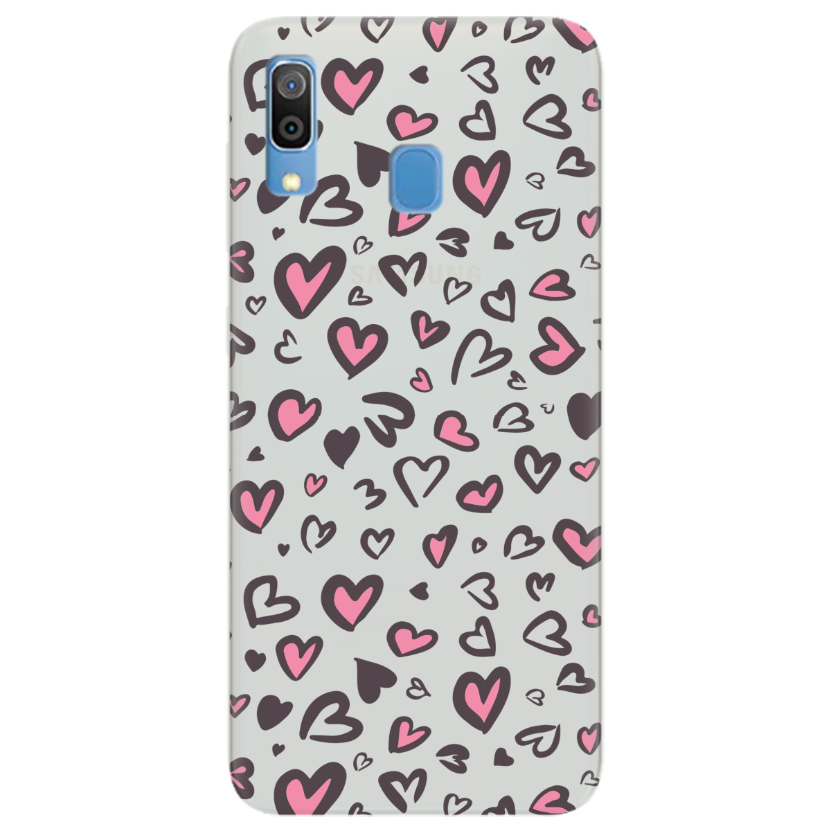 Чехол для Samsung Galaxy A30 полупрозрачный матовый soft touch Leopard in love - фото 1