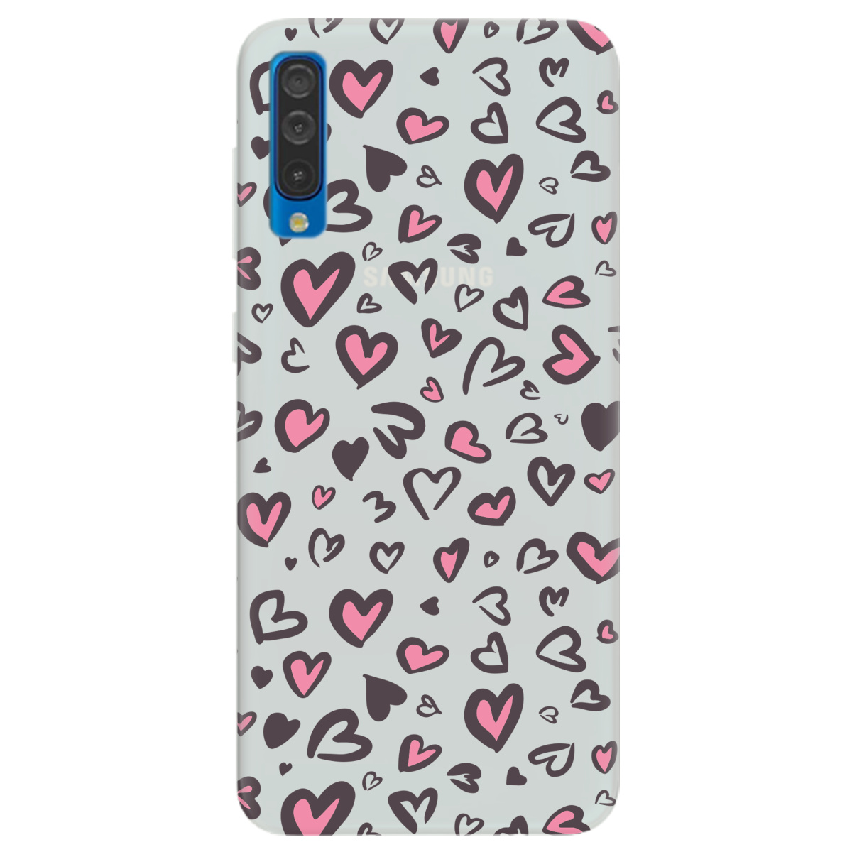 Чохол для Samsung Galaxy A50s напівпрозорий матовий soft touch Leopard in love - фото 1