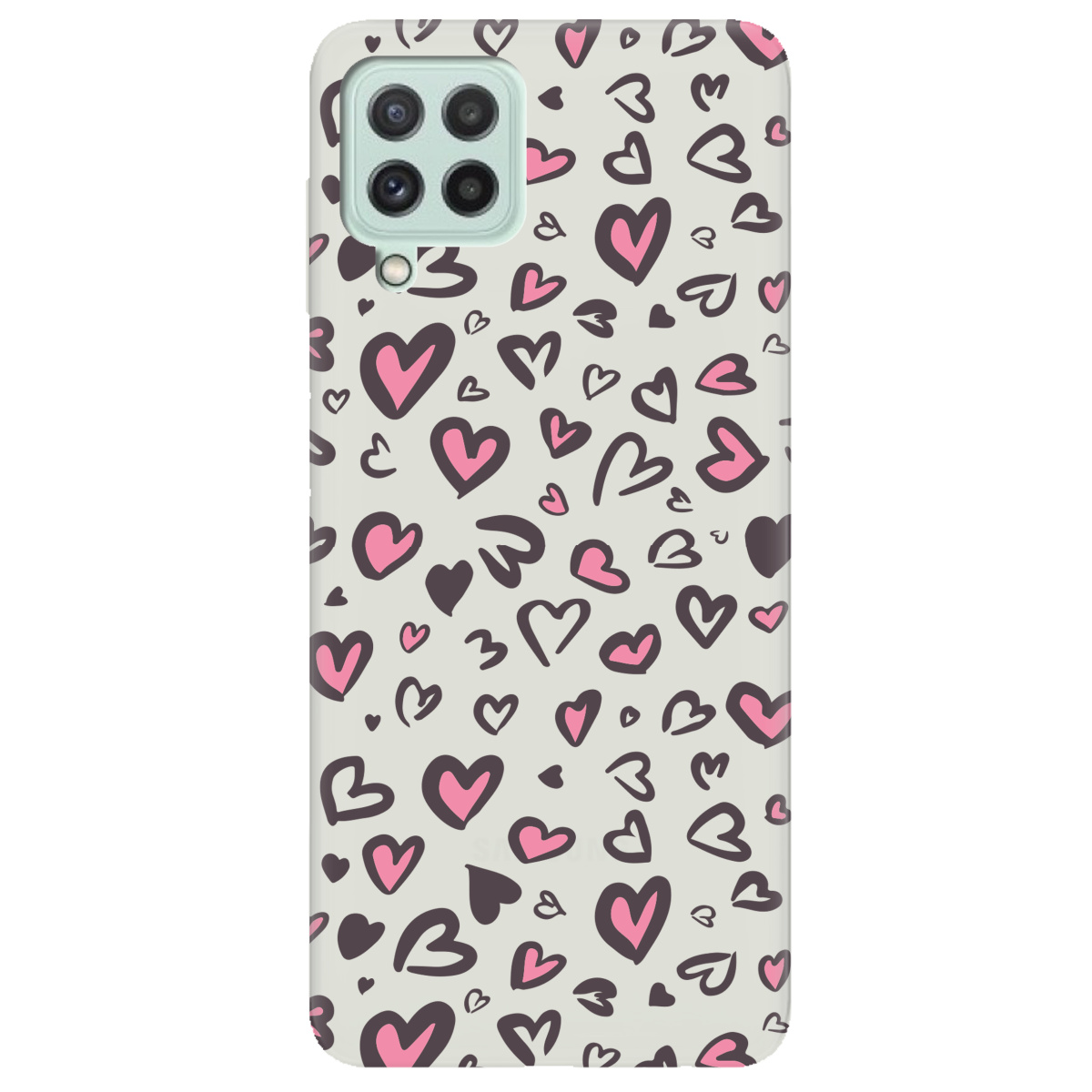 Чохол для Samsung Galaxy M22 напівпрозорий матовий soft touch Leopard in love - фото 1