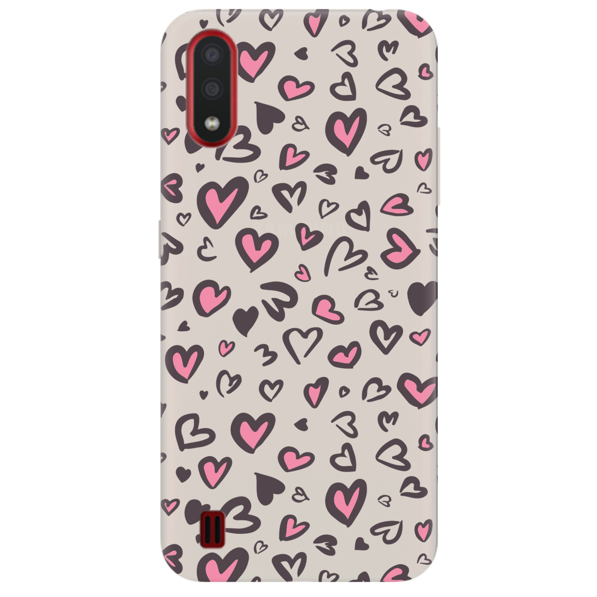 Чехол для Samsung Galaxy А01 полупрозрачный матовый soft touch Leopard in love - фото 1