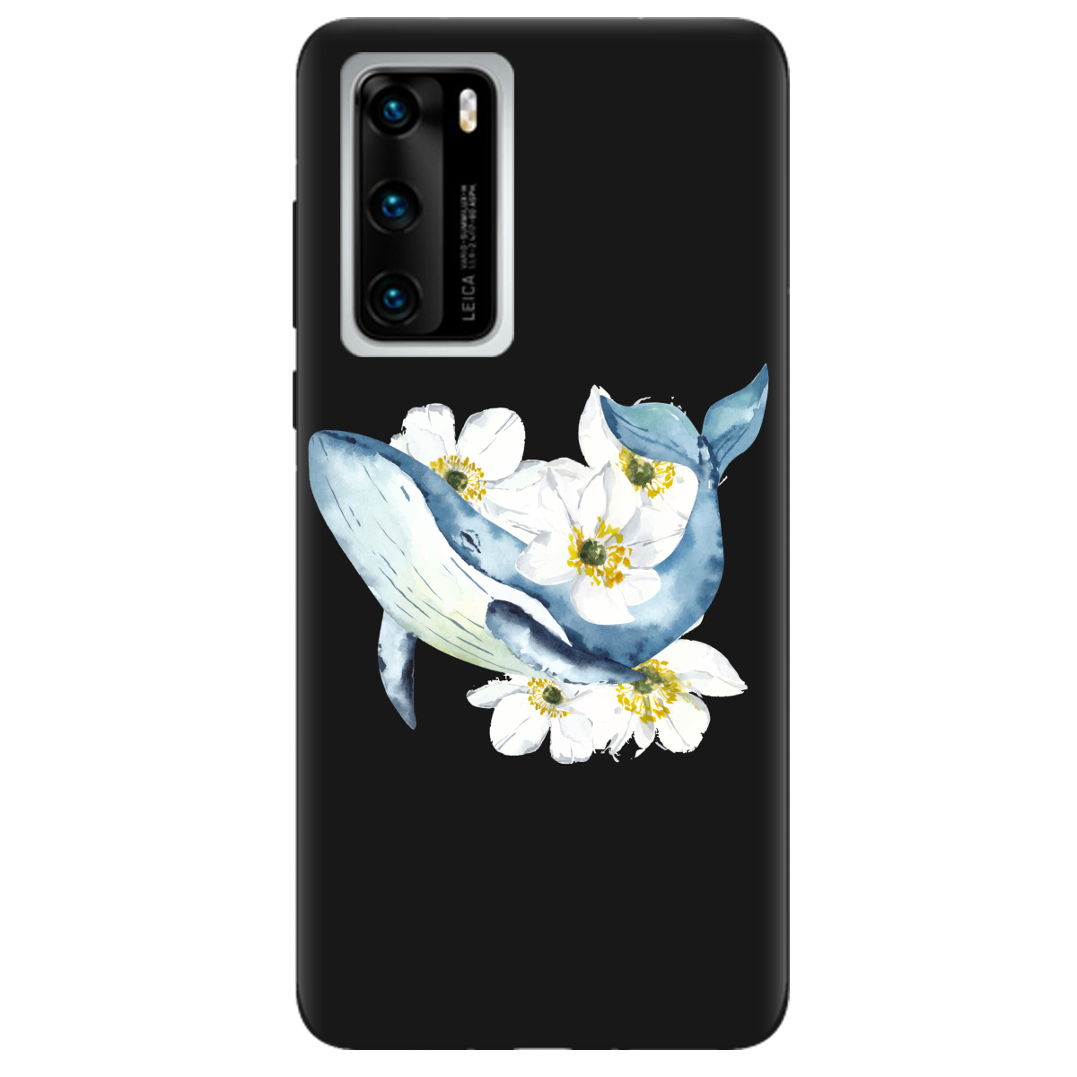 Чехол для Huawei P40 черный матовый soft touch Кит - фото 1