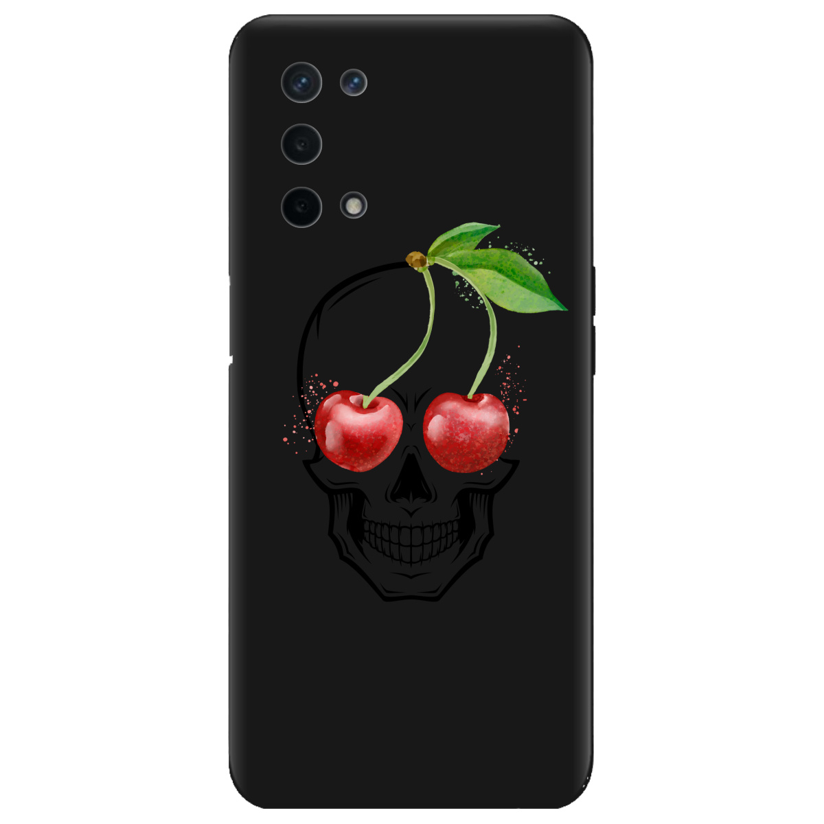 Чохол для Oppo Oppo A93 5G чорний матовий soft touch Cherry skull - фото 1