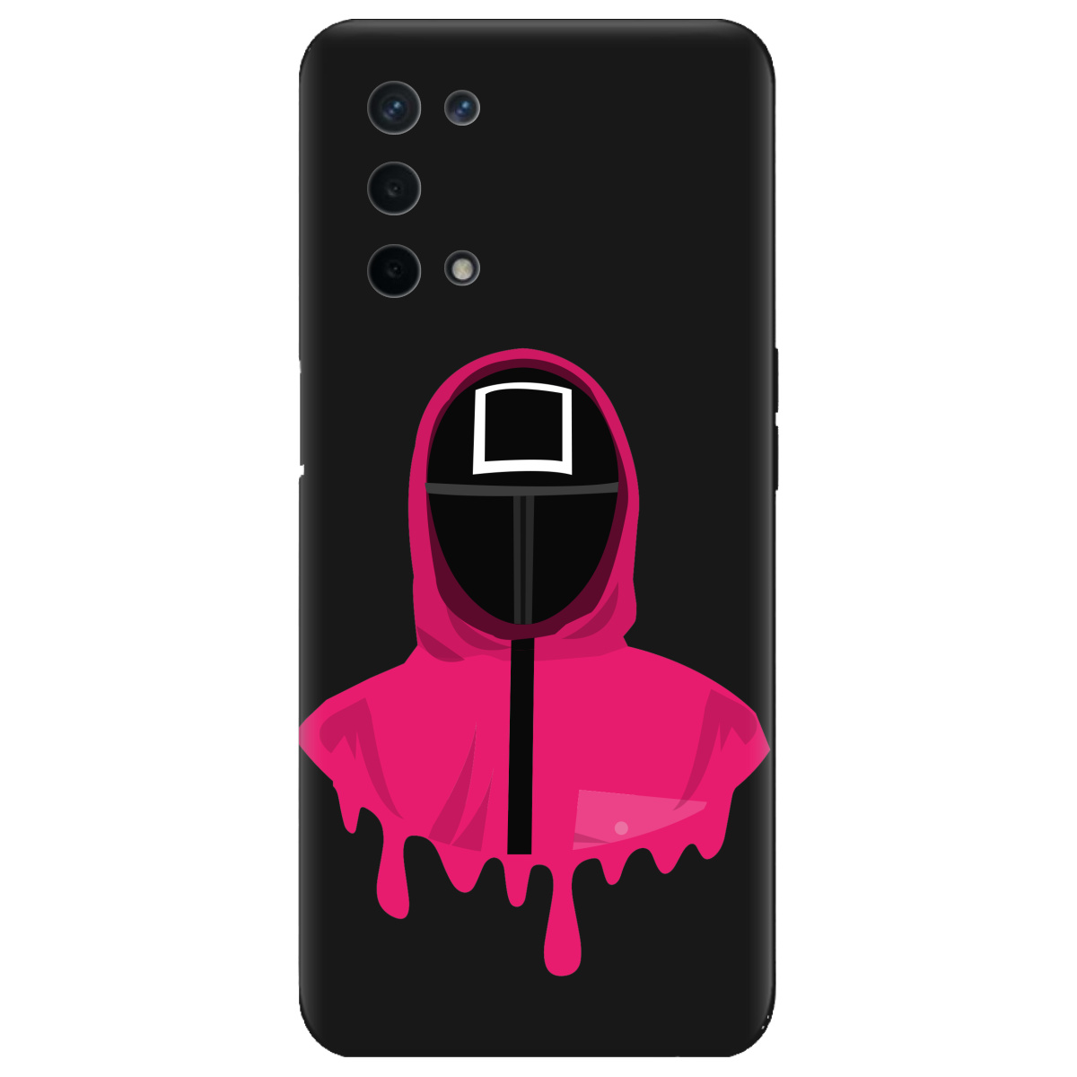 Чехол для Oppo Oppo A93 5G черный матовый soft touch Игра в кальмара - фото 1