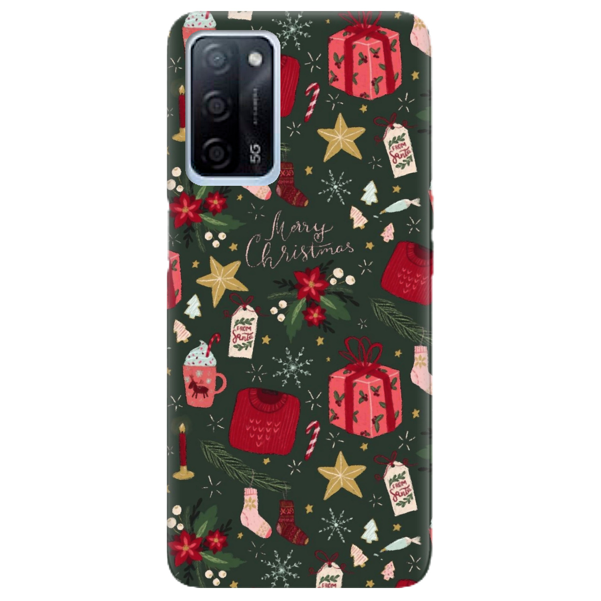 Чехол для Oppo A55 5G Merry christmas - фото 1