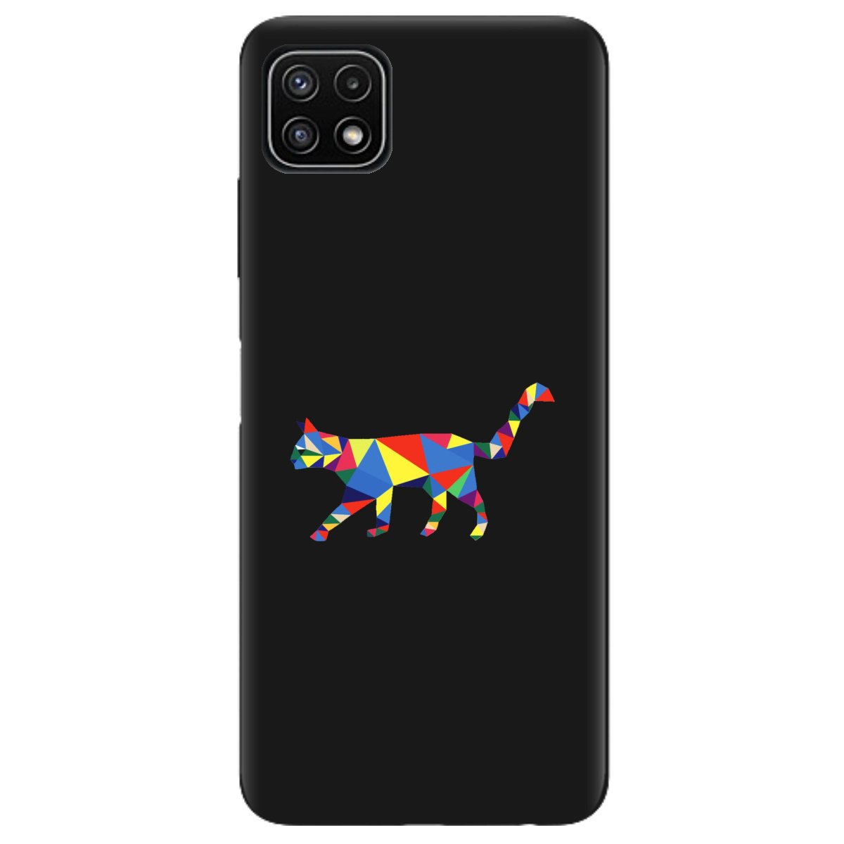 Чехол для Samsung Galaxy A22 5G черный матовый soft touch Cat - фото 1
