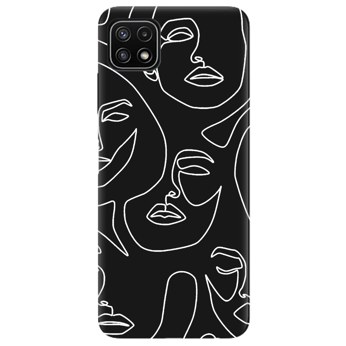 Чехол для Samsung Galaxy A22 5G черный матовый soft touch Faces - фото 1