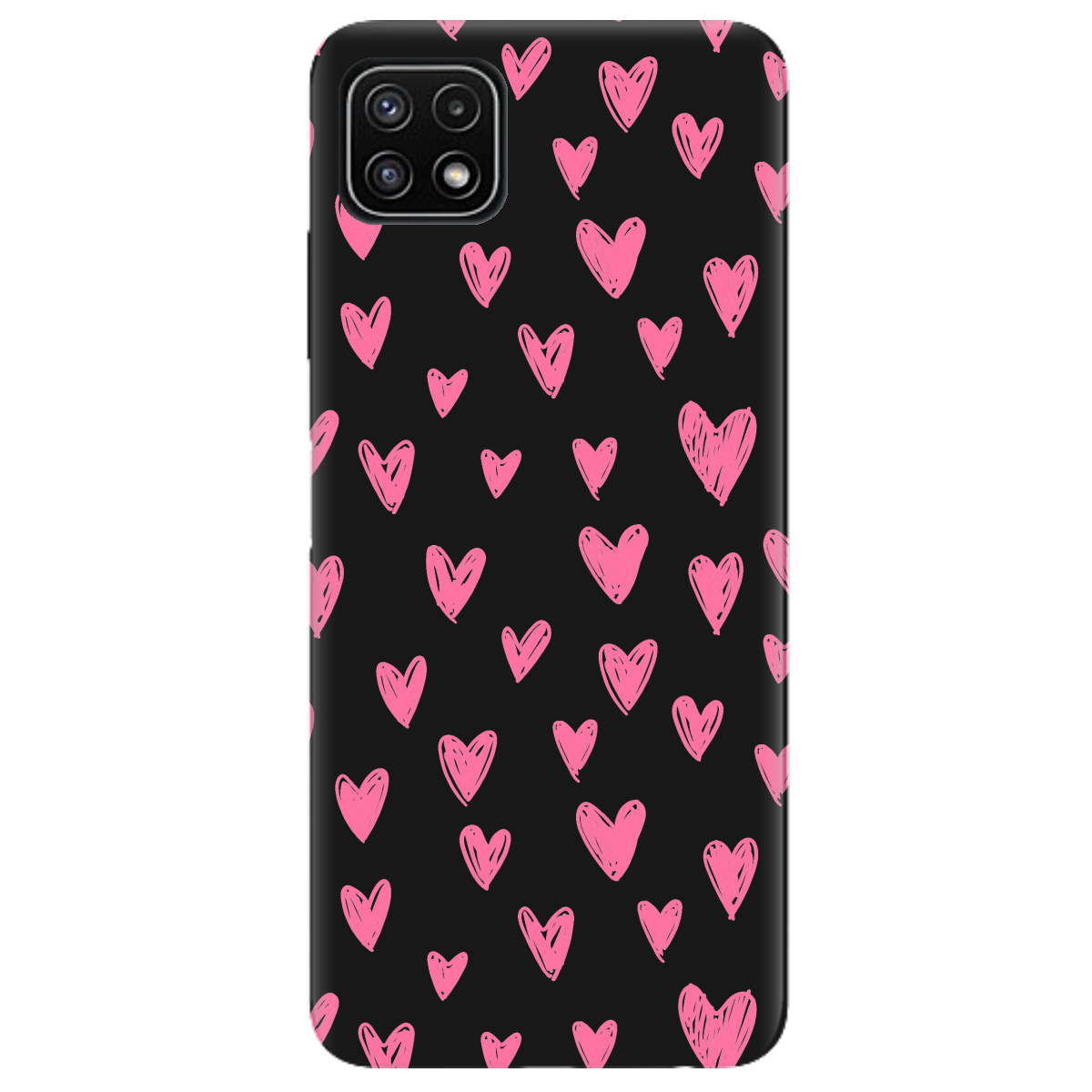 Чохол для Samsung Galaxy A22 5G чорний матовий soft touch You are my Valentine - фото 1