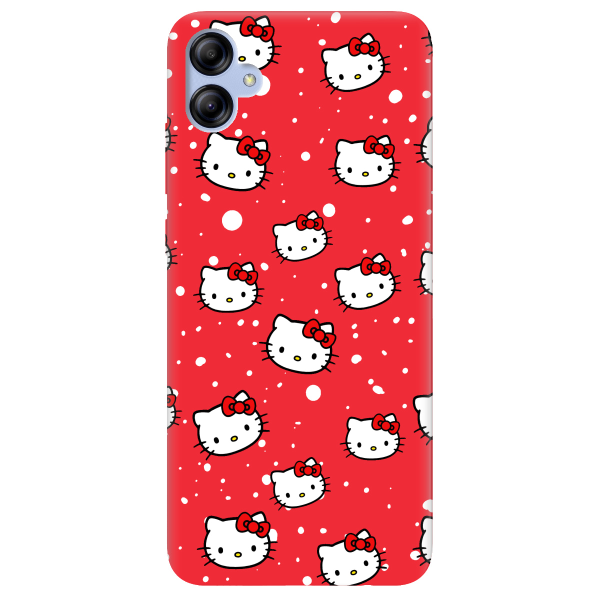 Чехол для Samsung Galaxy A04e ярко-красный матовый soft touch Hello Kitty - фото 1