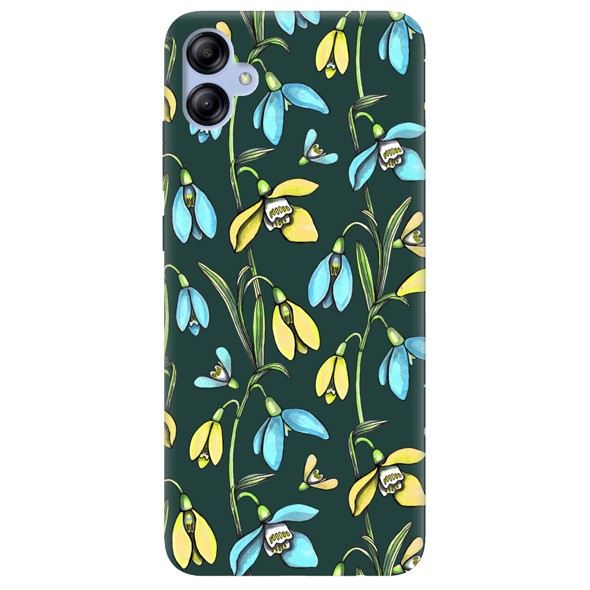Чехол для Samsung Galaxy A04e темно-зеленый матовый soft touch Проліски - фото 1
