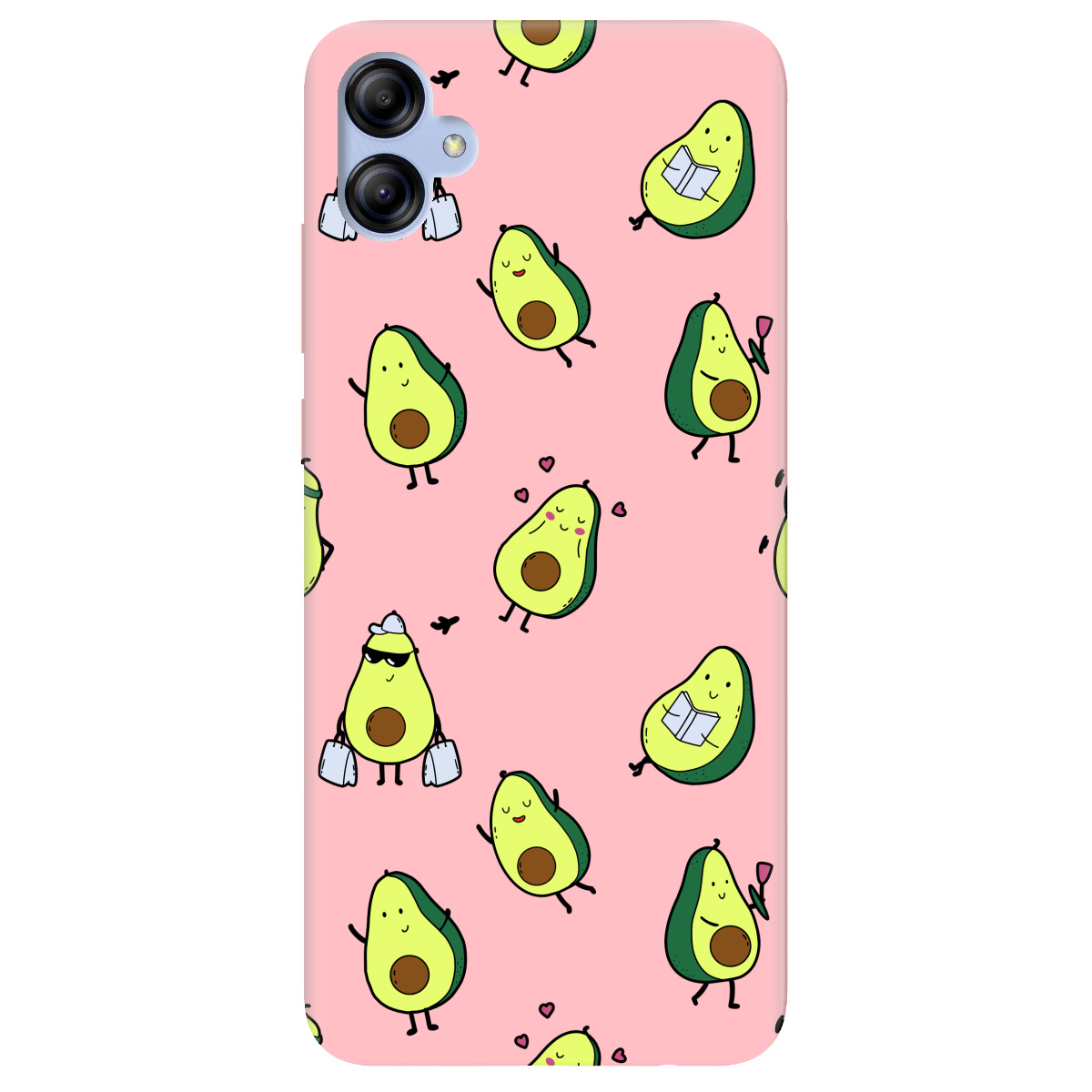 Чехол для Samsung Galaxy A04e нежно-розовый матовый soft touch Cute avocado - фото 1