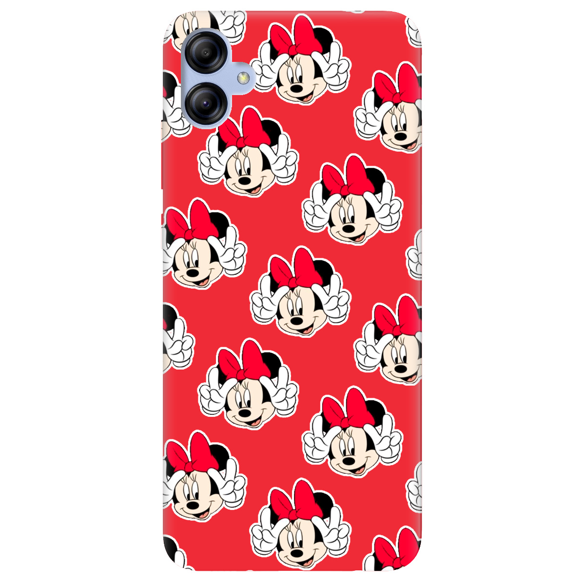 Чохол для Samsung Galaxy A04e яскраво-червоний матовий soft touch Minnie Mouse - фото 1
