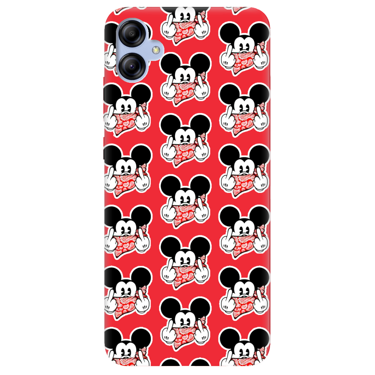 Чехол для Samsung Galaxy A04e ярко-красный матовый soft touch Mickey Mouse - фото 1