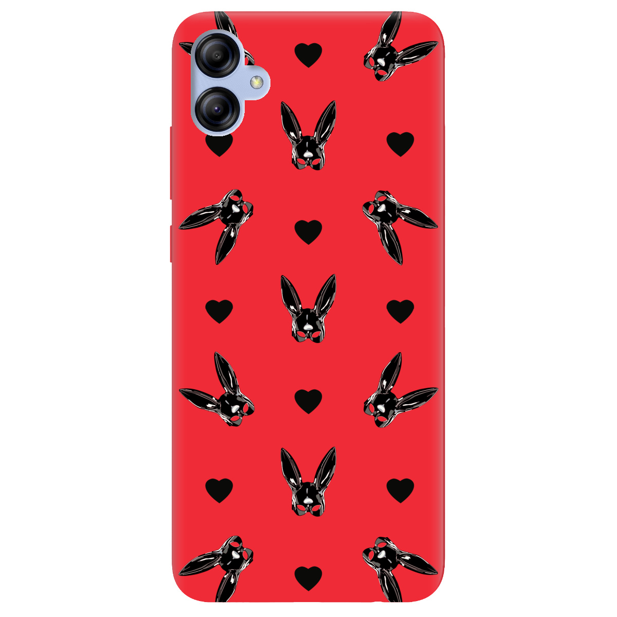 Чехол для Samsung Galaxy A04e ярко-красный матовый soft touch Playboy mask - фото 1
