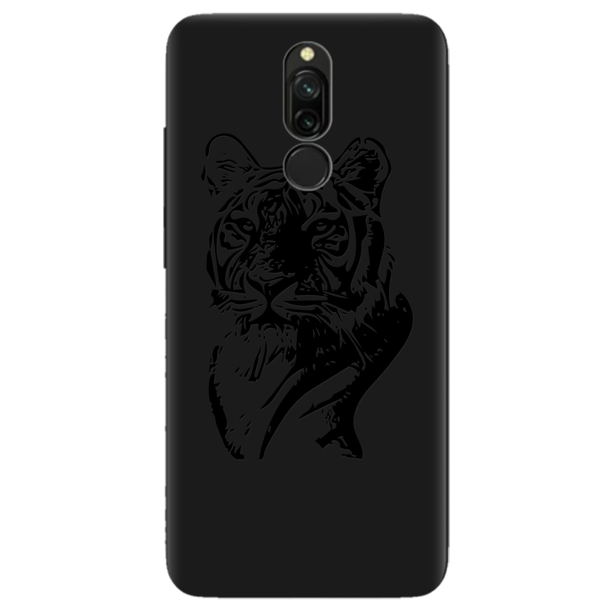 Чохол для Xiaomi Redmi 8 чорний матовий soft touch Tiger - фото 1