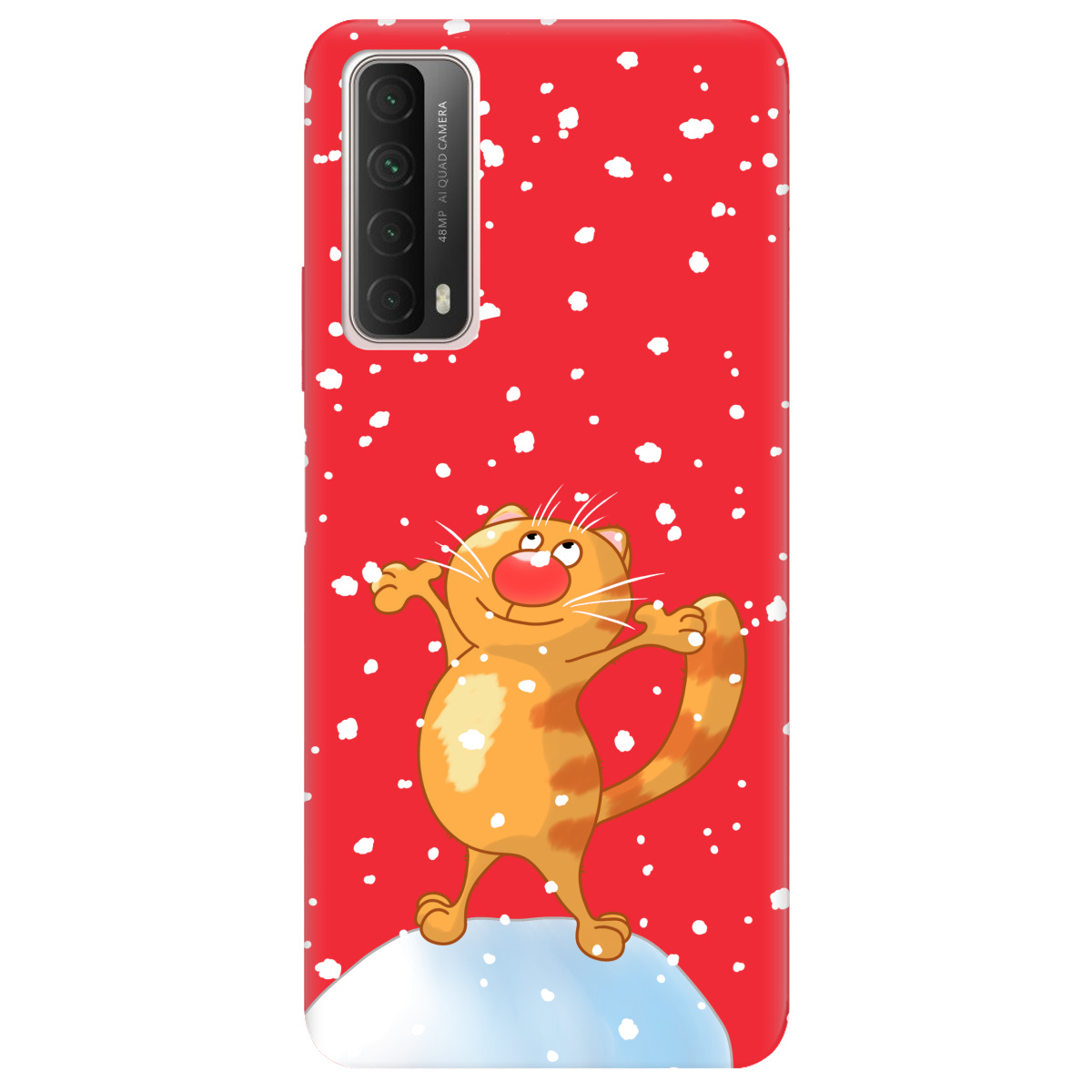 Чехол для Huawei P Smart 2021 ярко-красный матовый soft touch By Happy - фото 1