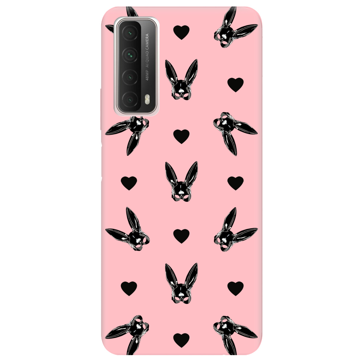 Чехол для Huawei P Smart 2021 нежно-розовый матовый soft touch Playboy mask - фото 1