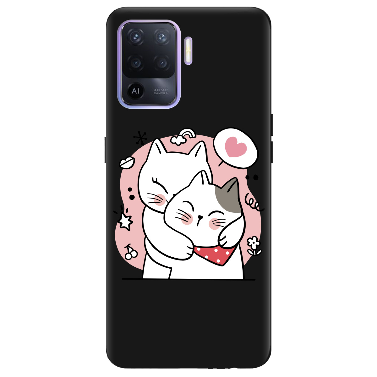 Чехол для Oppo Reno 5 Lite черный матовый soft touch Embrace - фото 1