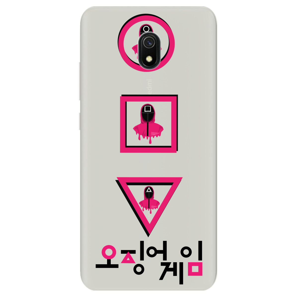 Чехол для Xiaomi Redmi 8A полупрозрачный матовый soft touch Игра в Кальмара - фото 1