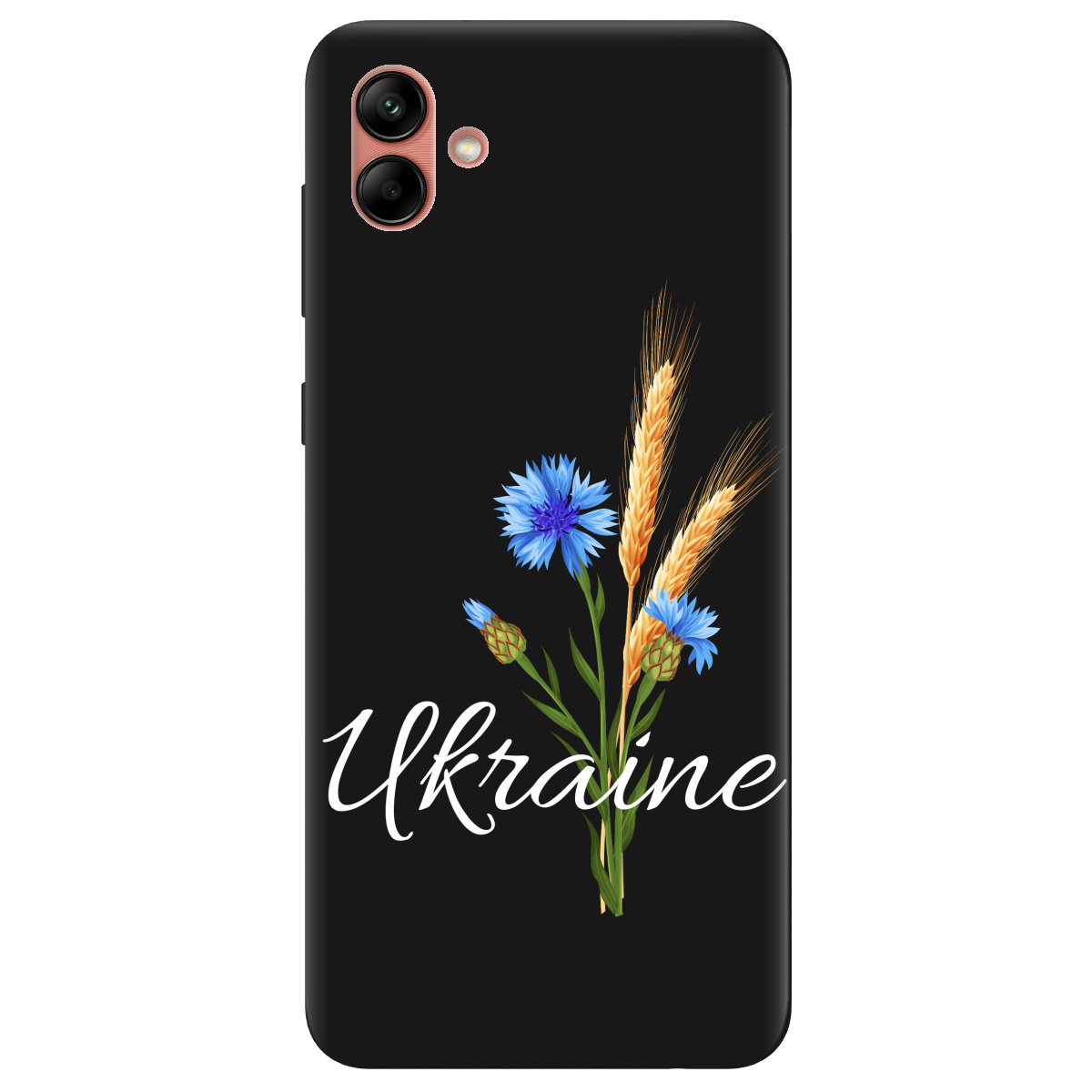 Чехол для Samsung Galaxy A04 черный матовый soft touch Незалежна Україна - фото 1