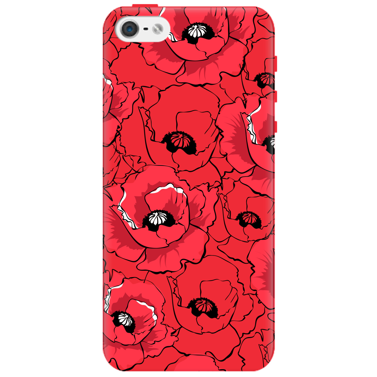 Чохол для Apple iPhone 5/5S яскраво-червоний матовий soft touch Red poppy - фото 1