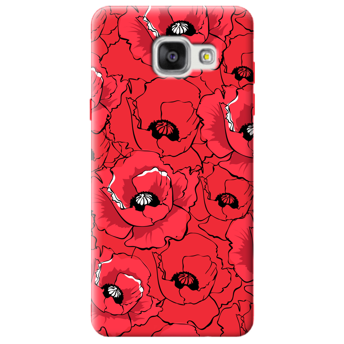 Чехол для Samsung Galaxy A5 2016 ярко-красный матовый soft touch Red poppy - фото 1