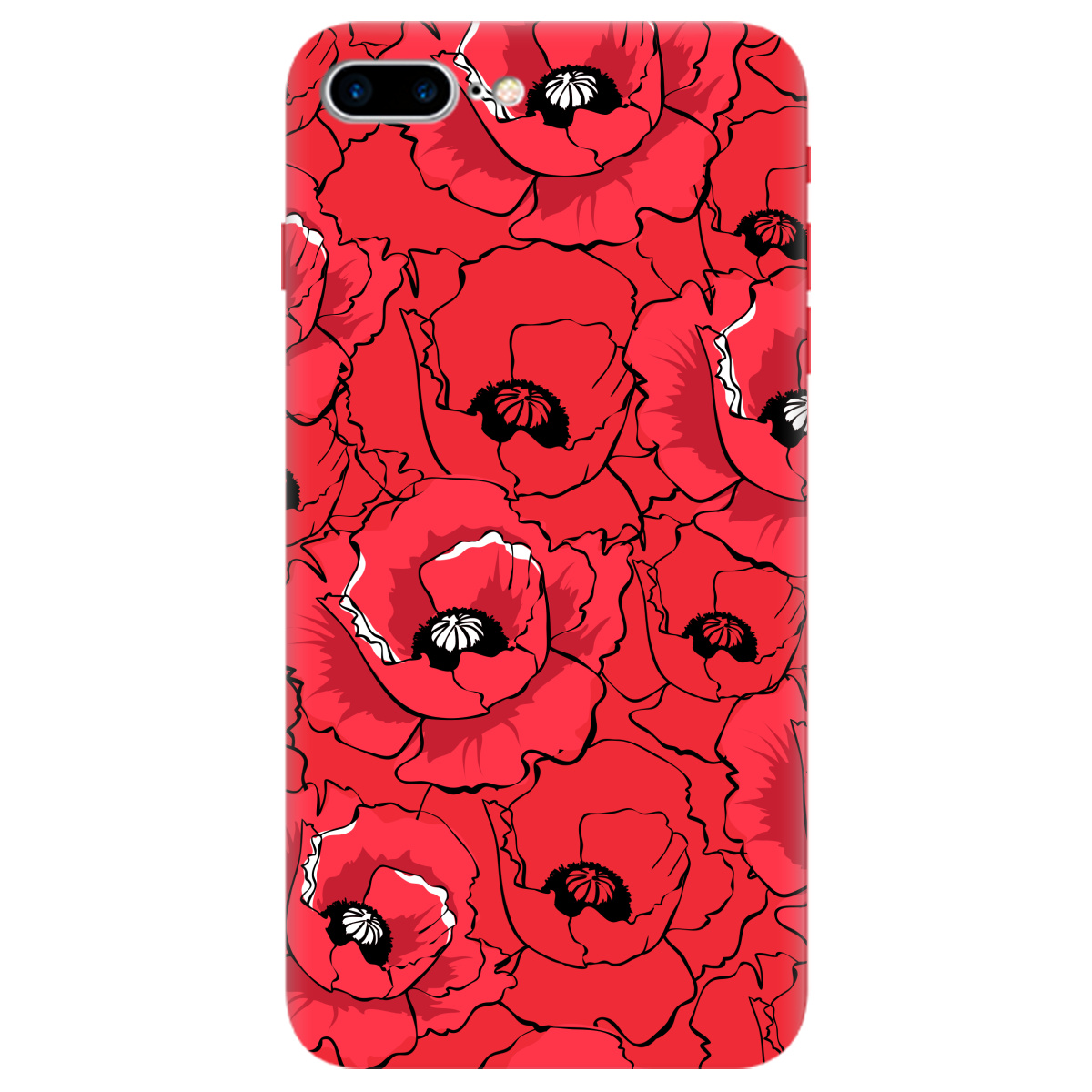 Чехол для Apple iPhone 7 Plus ярко-красный матовый soft touch Red poppy - фото 1
