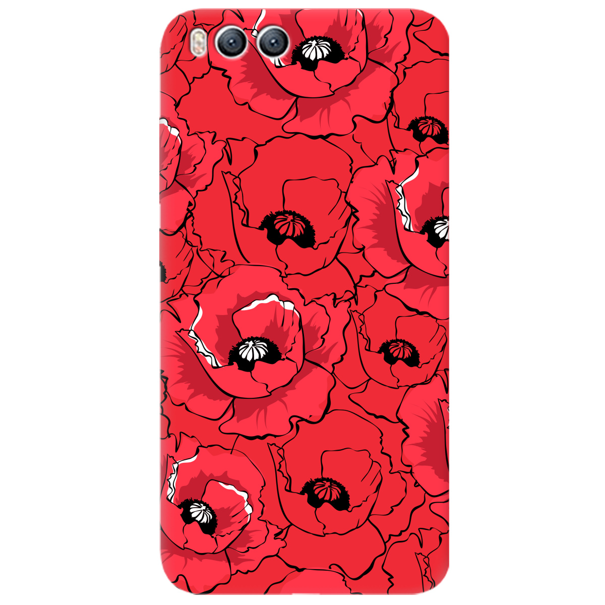 Чохол для Xiaomi Mi 6 яскраво-червоний матовий soft touch Red poppy - фото 1