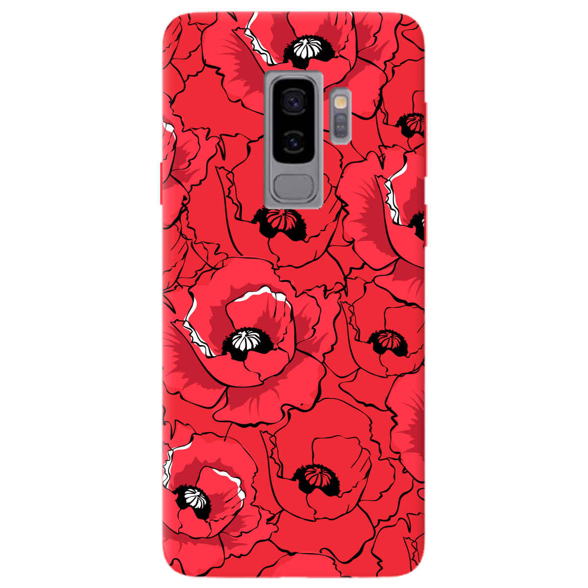 Чохол для Samsung Galaxy S9 Plus яскраво-червоний матовий soft touch Red poppy - фото 1