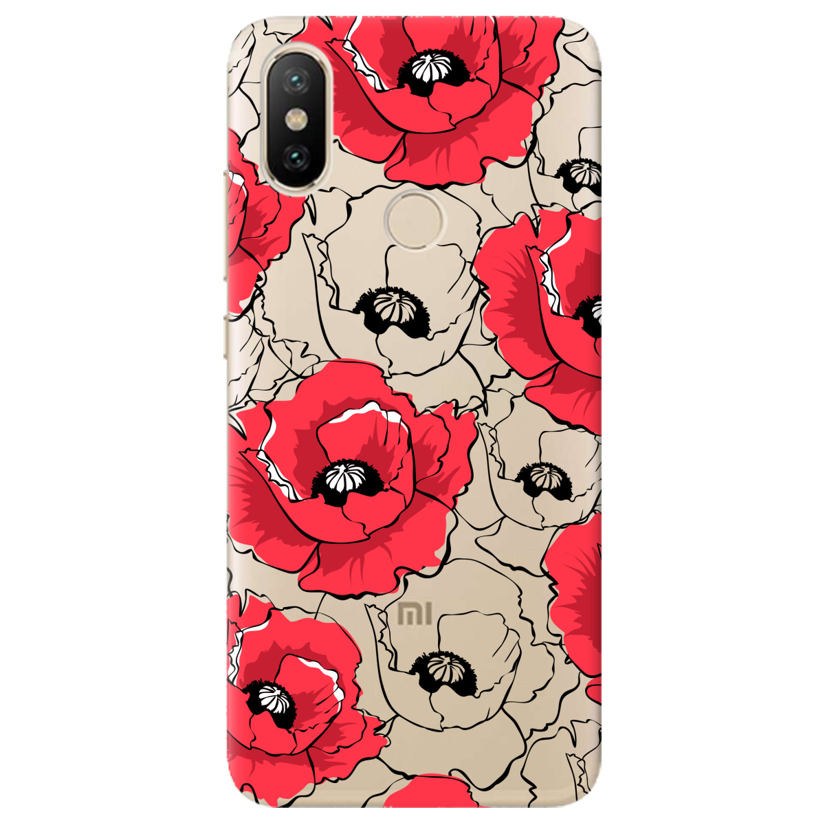 Чехол для Xiaomi Mi A2 Mi 6X Red poppy - фото 1