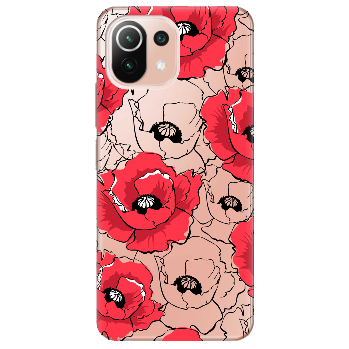 Чехол для Xiaomi Mi 11 lite Red poppy - фото 1