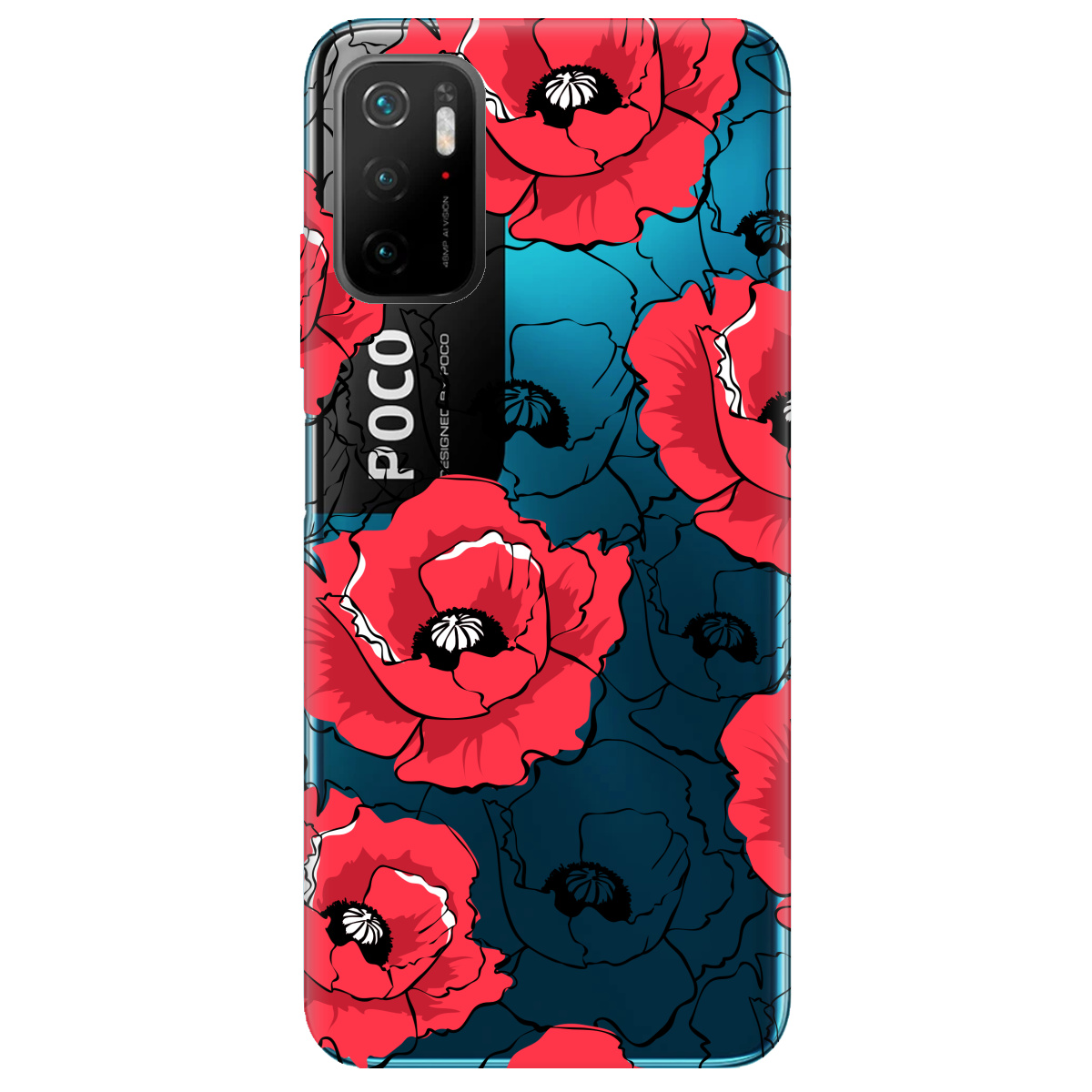 Чехол для Xiaomi Poco M3 Pro Red poppy - фото 1