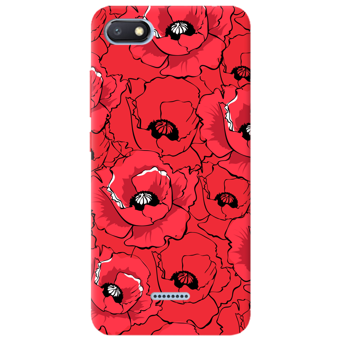 Чохол для Xiaomi Redmi 6A яскраво-червоний матовий soft touch Red poppy - фото 1