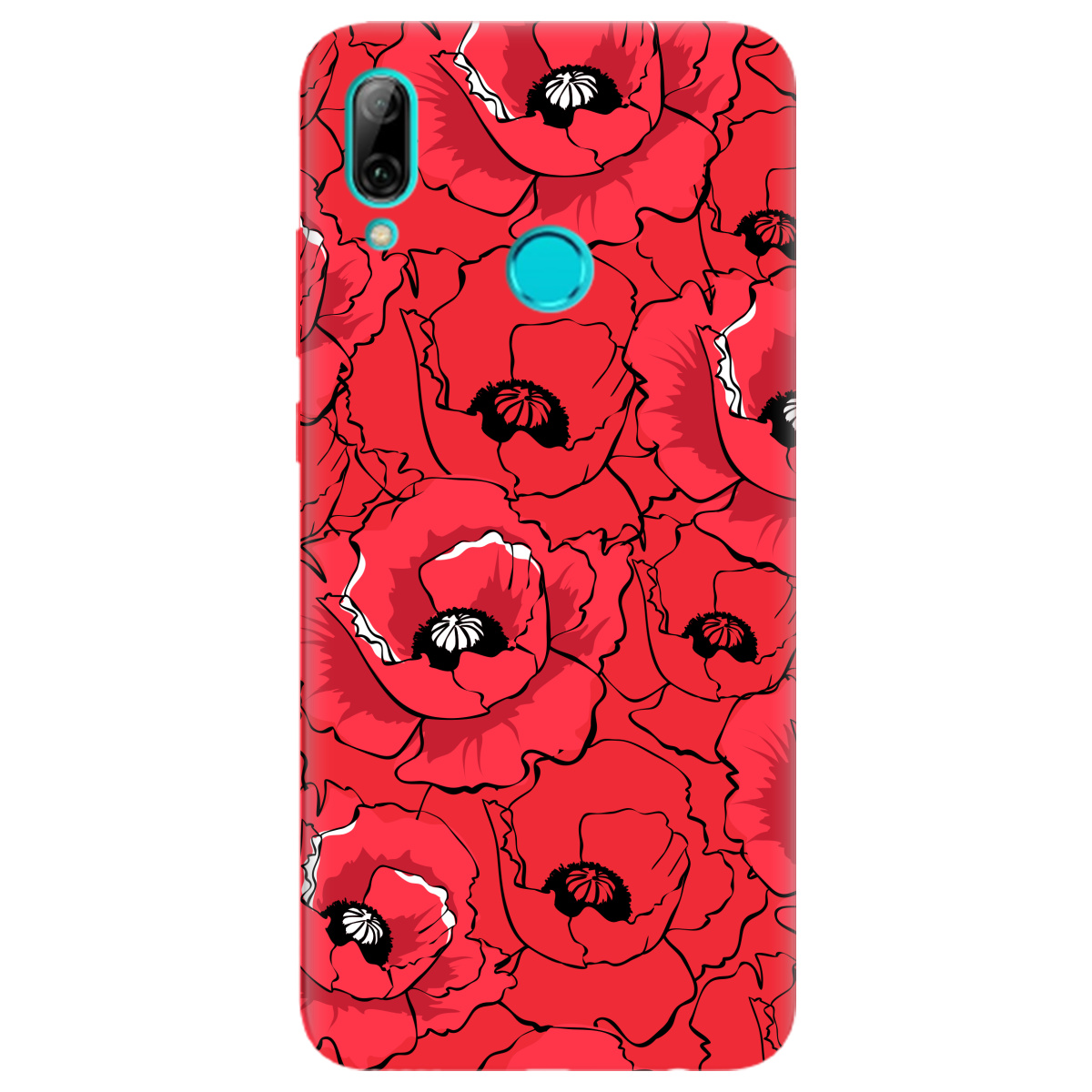 Чехол для Huawei P Smart 2019 ярко-красный матовый soft touch Red poppy - фото 1