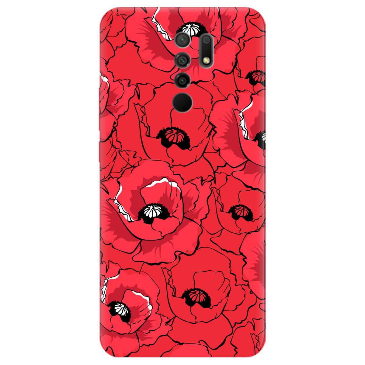 Чохол для Xiaomi Redmi 9 яскраво-червоний матовий soft touch Red poppy - фото 1