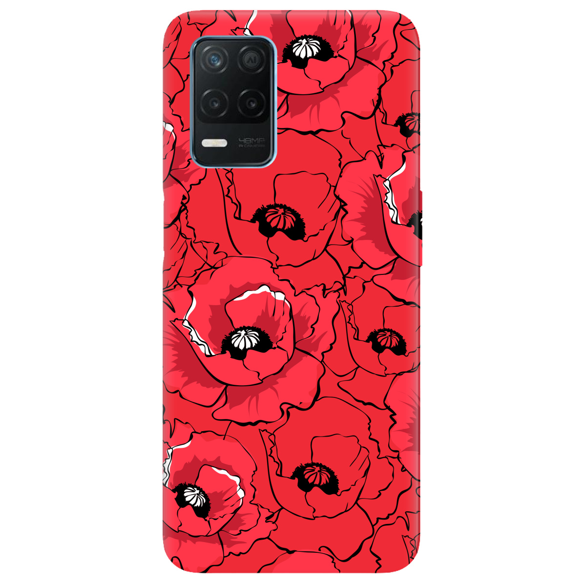 Чехол для Realme 8 Pro ярко-красный матовый soft touch Red poppy - фото 1