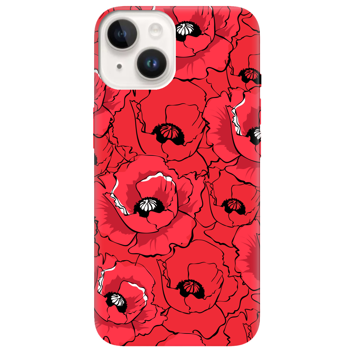 Чохол для Apple iPhone 14 яскраво-червоний матовий soft touch Red poppy - фото 1