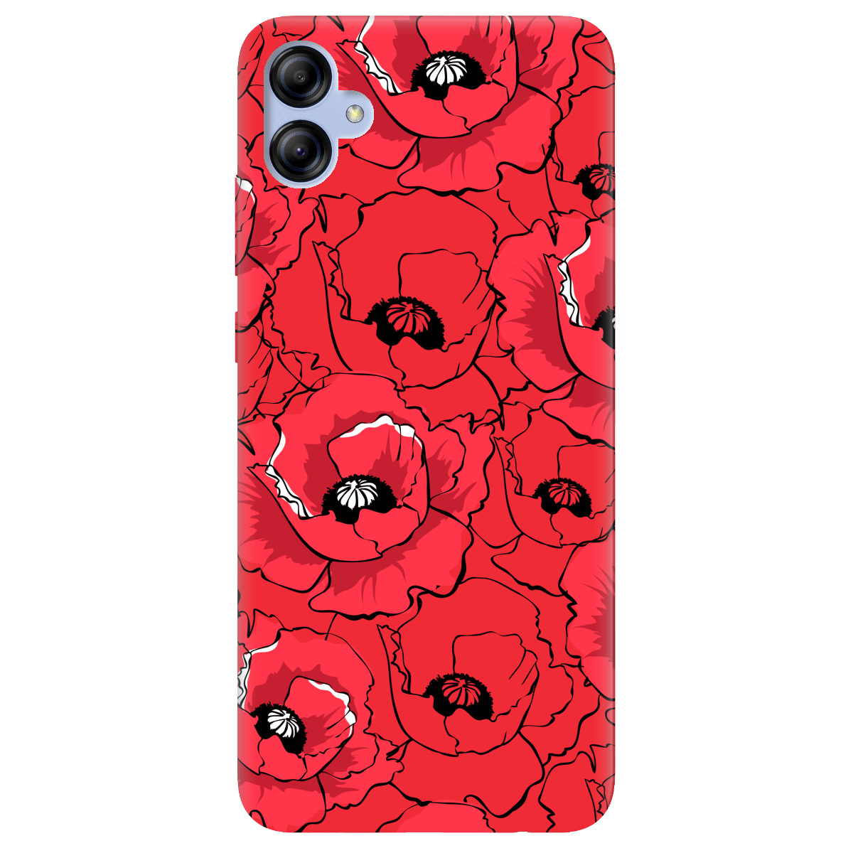 Чехол для Samsung Galaxy A04e ярко-красный матовый soft touch Red poppy - фото 1