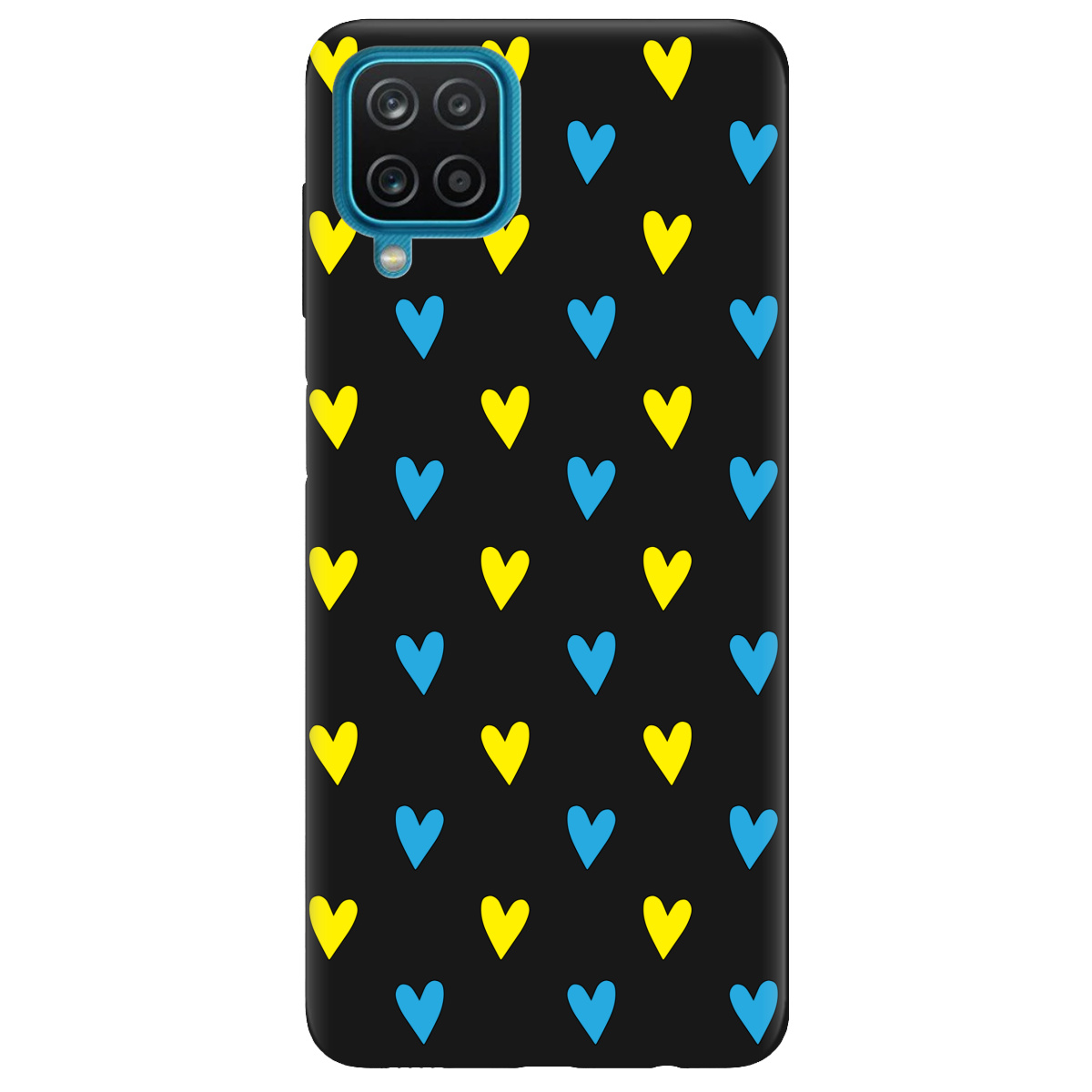 Чехол для Samsung Galaxy A12 5G черный матовый soft touch Серденько - фото 1
