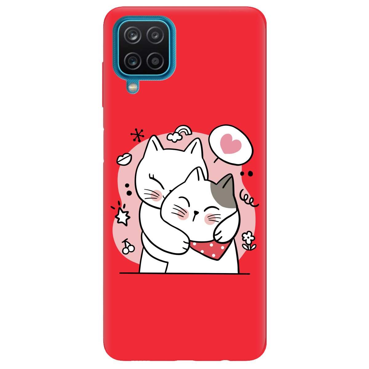 Чехол для Samsung Galaxy A12 5G ярко-красный матовый soft touch Embrace - фото 1