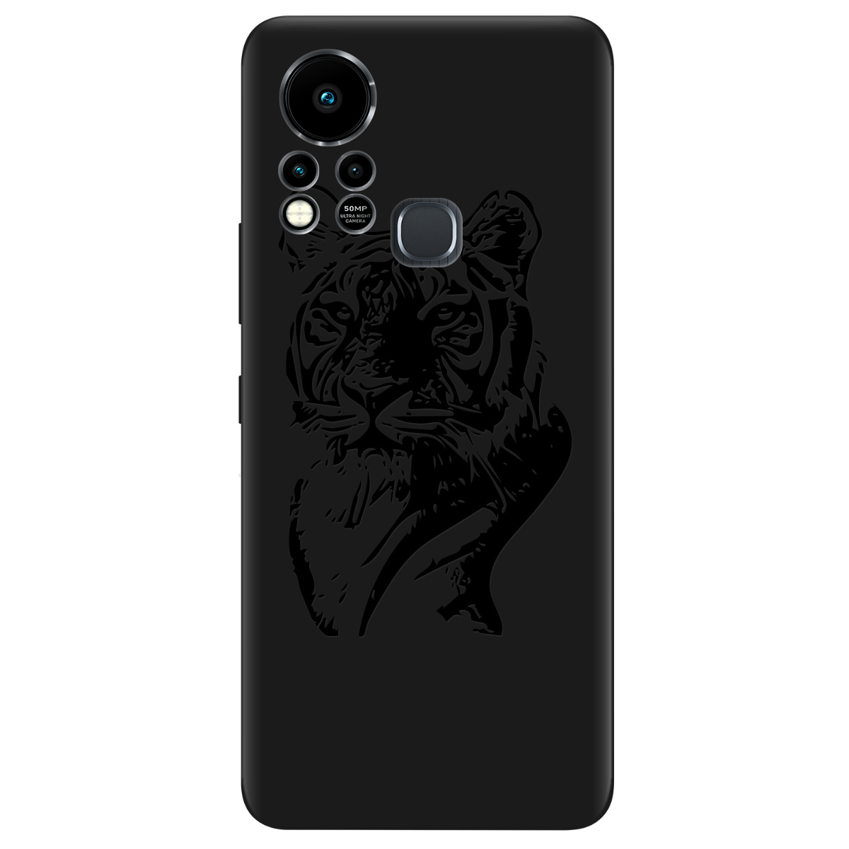 Чехол для Infinix Hot 11s черный матовый soft touch Tiger - фото 1