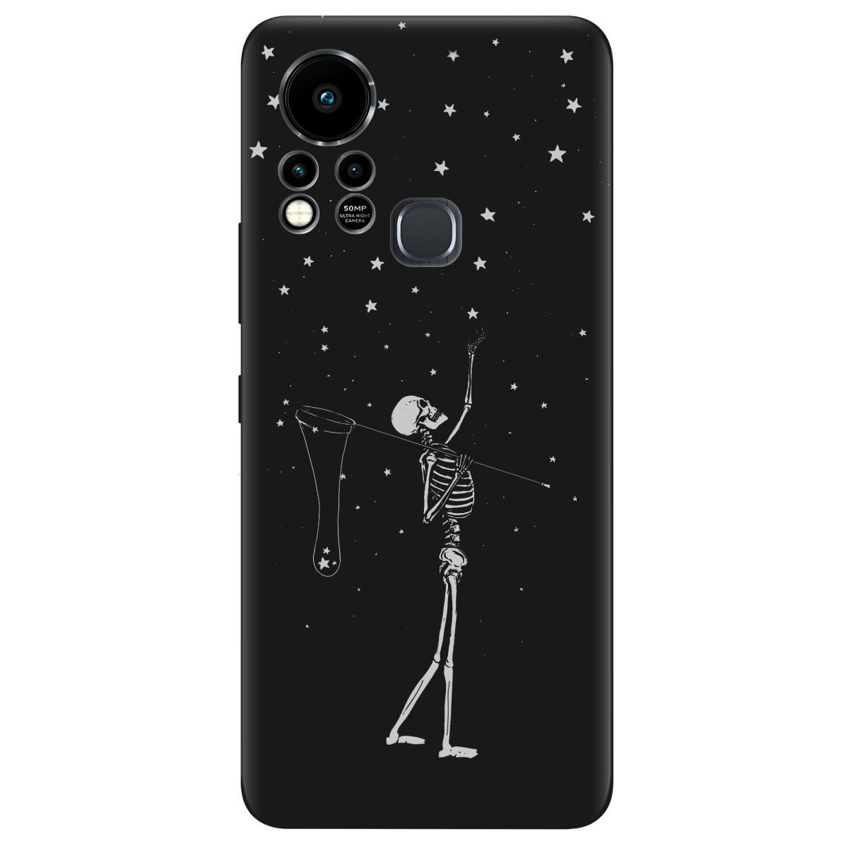 Чохол для Infinix Hot 11s чорний матовий soft touch Stars night - фото 1